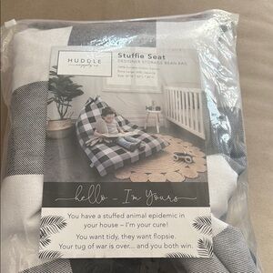 Huddle Black and White Checkered Storage Bean Bag